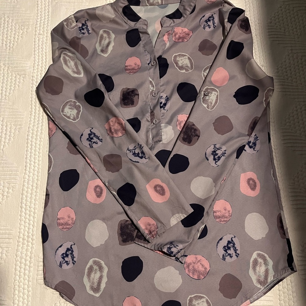 Polka Dot Long Sleeve Blouse